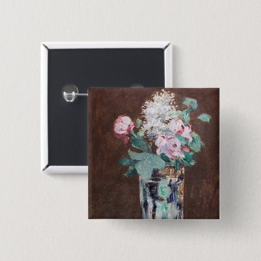Edouard Manet - Blume in einer Kristallvase Button (Vorne & Hinten)
