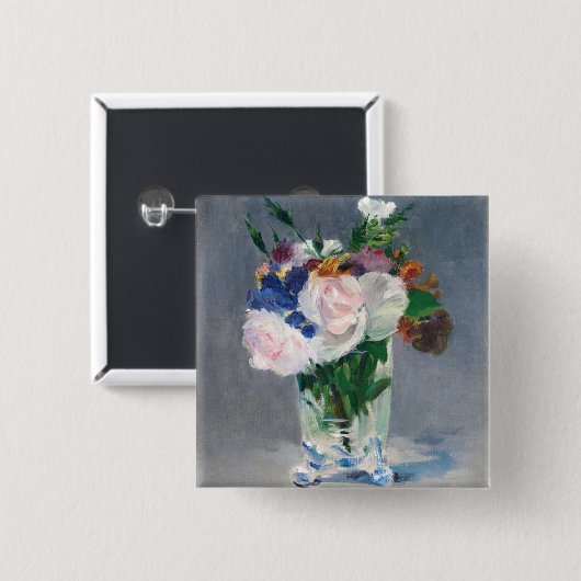 Edouard Manet - Blume in einer Kristallvase Button (Vorne & Hinten)