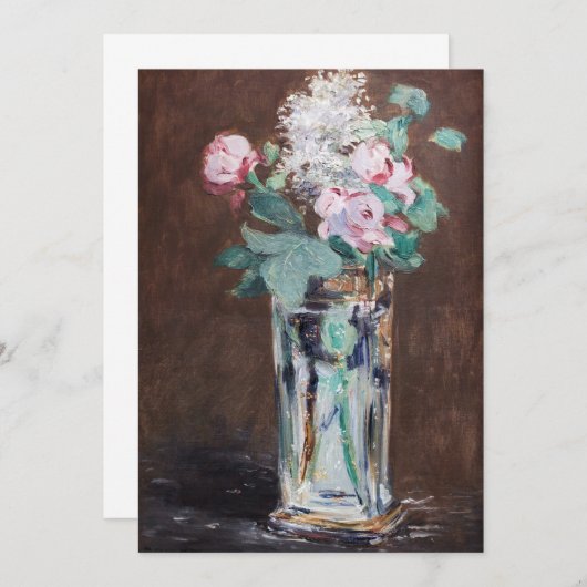 Edouard Manet - Blume in einer Kristallvase Dankeskarte (Vorne/Hinten)