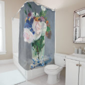 Edouard Manet - Blume in einer Kristallvase Duschvorhang (Beispiel)