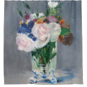 Edouard Manet - Blume in einer Kristallvase Duschvorhang (Vorderseite)