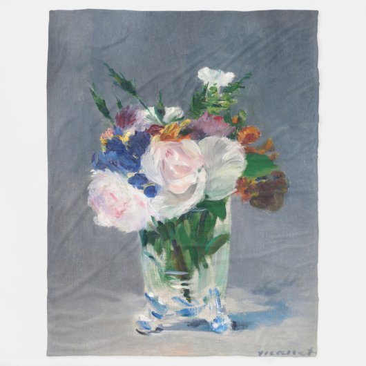 Edouard Manet - Blume in einer Kristallvase Fleecedecke (Vorderseite)