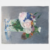 Edouard Manet - Blume in einer Kristallvase Fleecedecke (Vorderseite (Horizontal))