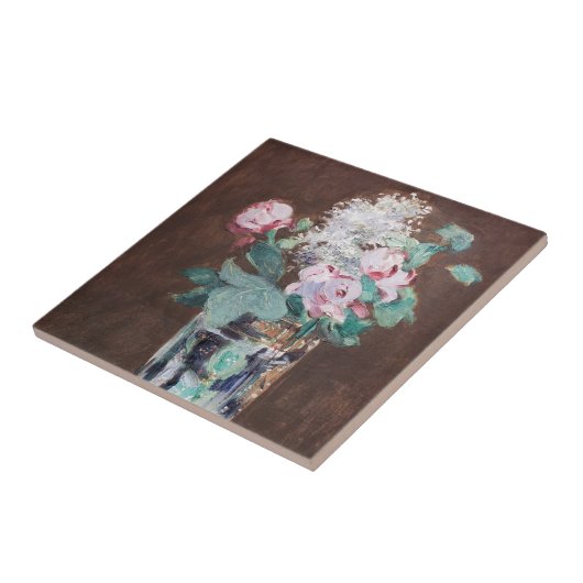 Edouard Manet - Blume in einer Kristallvase Fliese (Seite)