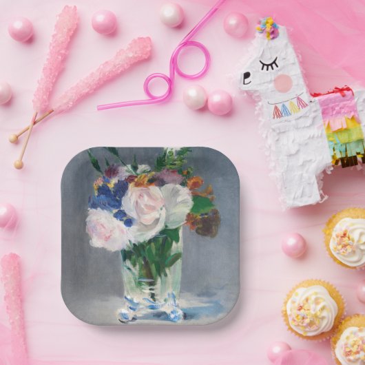 Edouard Manet - Blume in einer Kristallvase Pappteller (Party)