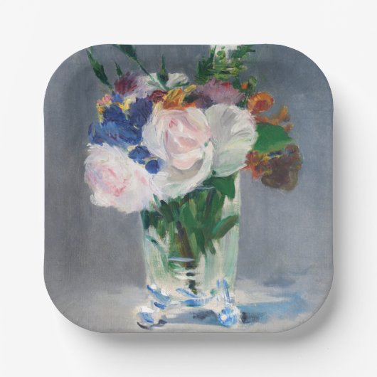 Edouard Manet - Blume in einer Kristallvase Pappteller (Vorderseite)