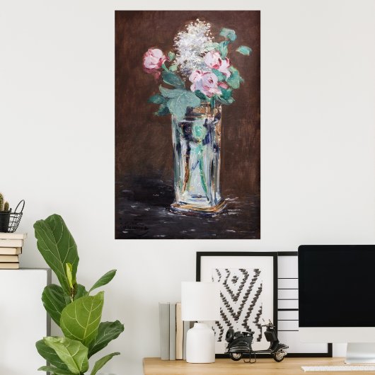 Edouard Manet - Blume in einer Kristallvase Poster (Heimbüro)