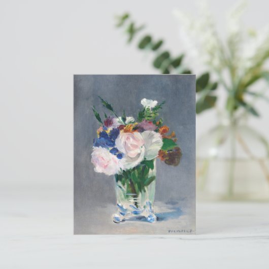 Edouard Manet - Blume in einer Kristallvase Postkarte (Stehend Vorderseite)