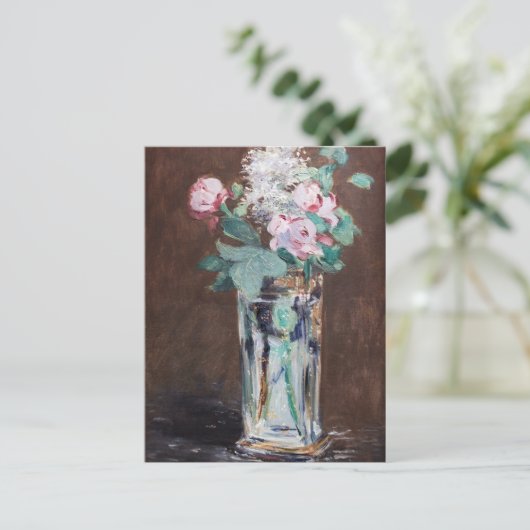 Edouard Manet - Blume in einer Kristallvase Postkarte (Stehend Vorderseite)