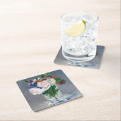 Edouard Manet - Blume in einer Kristallvase Rechteckiger Pappuntersetzer (Vor Ort)
