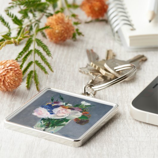 Edouard Manet - Blume in einer Kristallvase Schlüsselanhänger (Seite)