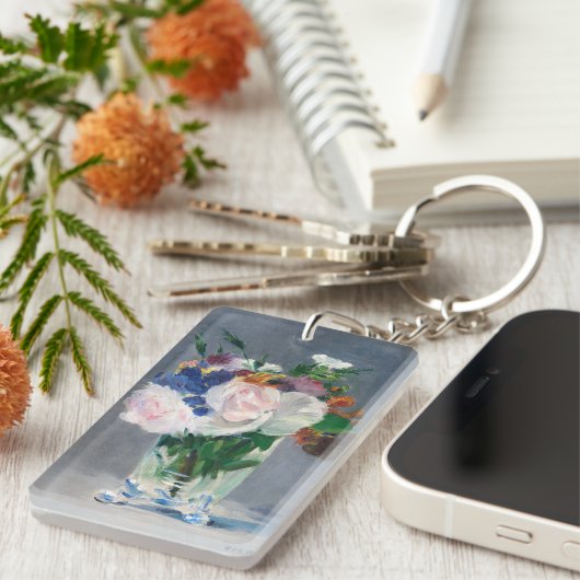 Edouard Manet - Blume in einer Kristallvase Schlüsselanhänger (Vorderseite rechts)