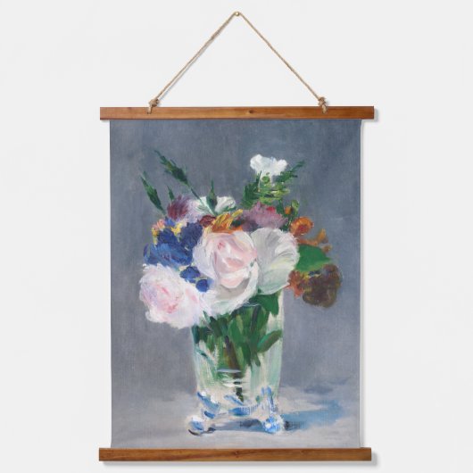 Edouard Manet - Blume in einer Kristallvase Wandteppich Mit Holzrahmen (Vorderseite)
