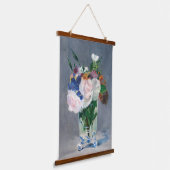 Edouard Manet - Blume in einer Kristallvase Wandteppich Mit Holzrahmen (Gewinkelt)