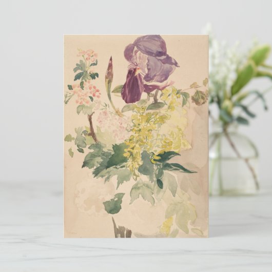 Edouard Manet - Blume Piece with Iris, Laburnum,  Einladung (Stehend Vorderseite)