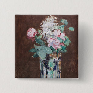 Edouard Manet - Blumen in einer Kristallvase Button