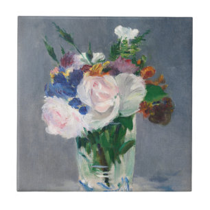 Edouard Manet - Blumen in einer Kristallvase Fliese