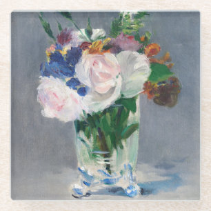 Edouard Manet - Blumen in einer Kristallvase Glasuntersetzer