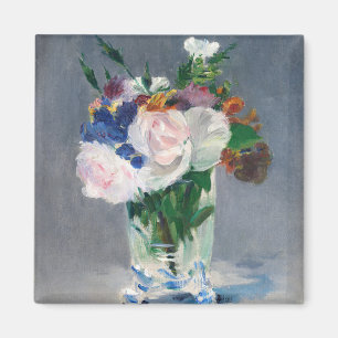 Edouard Manet - Blumen in einer Kristallvase Magnet