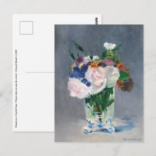 Edouard Manet - Blumen in einer Kristallvase Postkarte