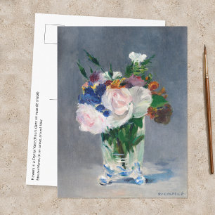Edouard Manet - Blumen in einer Kristallvase Postkarte