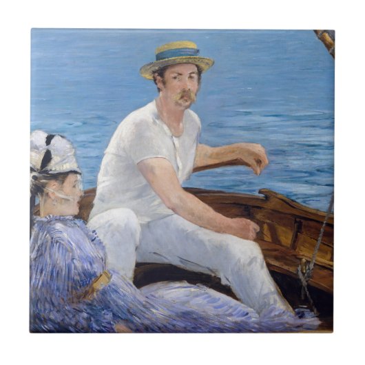 Edouard Manet - Bootsfahrt Fliese (Vorderseite)