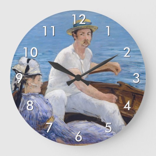 Edouard Manet - Bootsfahrt Große Wanduhr (Vorderseite)
