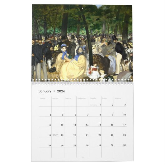 Edouard Manet Calendar Impressionisten Kalender (Jan 2026)
