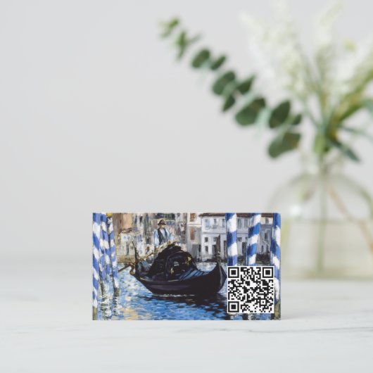 Edouard Manet - Canal Grande, Venedig - QR-Code Visitenkarte (Stehend Vorderseite)