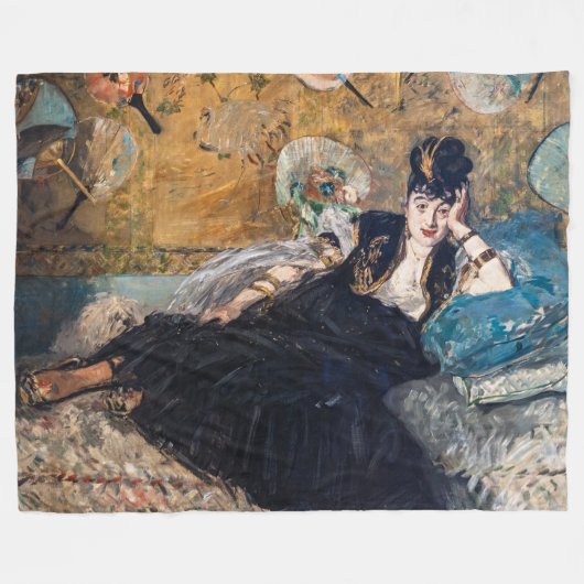 Edouard Manet - Dame mit Fächern Fleecedecke (Vorderseite (Horizontal))