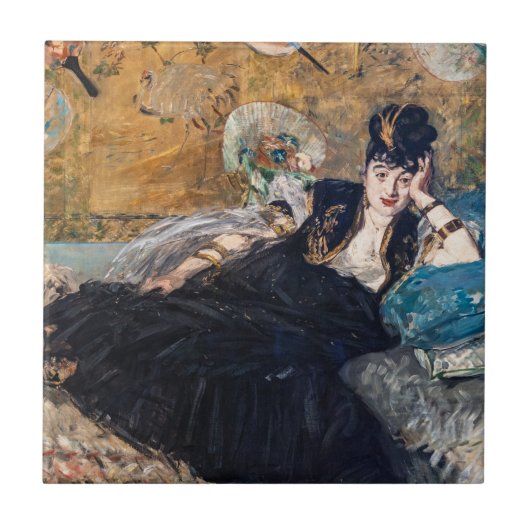 Edouard Manet - Dame mit Fächern Fliese (Vorderseite)