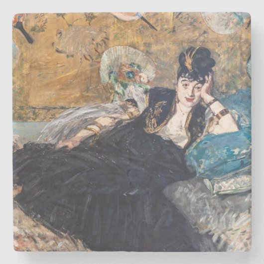 Edouard Manet - Dame mit Fächern Steinuntersetzer (Vorderseite)