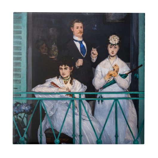 Edouard Manet - Der Balkon / Le Balcon Fliese (Vorderseite)
