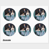 Edouard Manet - Der Balkon / Le Balcon Runder Aufkleber (Blatt)