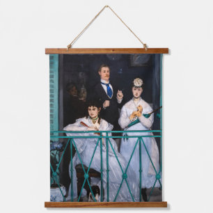 Edouard Manet - Der Balkon / Le Balcon Wandteppich Mit Holzrahmen