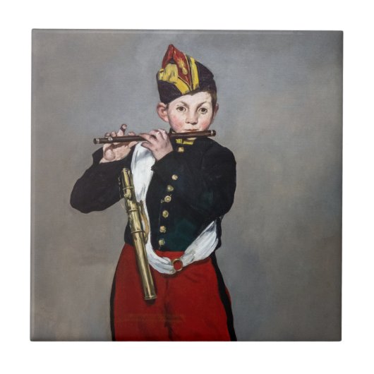 Edouard Manet - Der Faib / Young Flutist Fliese (Vorderseite)