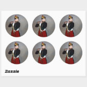 Edouard Manet - Der Faib / Young Flutist Runder Aufkleber (Blatt)