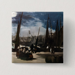 Edouard Manet - Der Hafen von Boulogne bei Mondlic Button