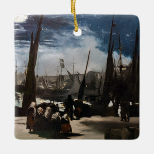 Edouard Manet - Der Hafen von Boulogne bei Mondlic Keramikornament