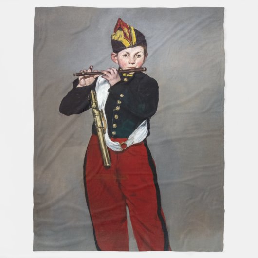 Edouard Manet - Der Pfeifer / Junger Flötist Fleecedecke (Vorderseite)