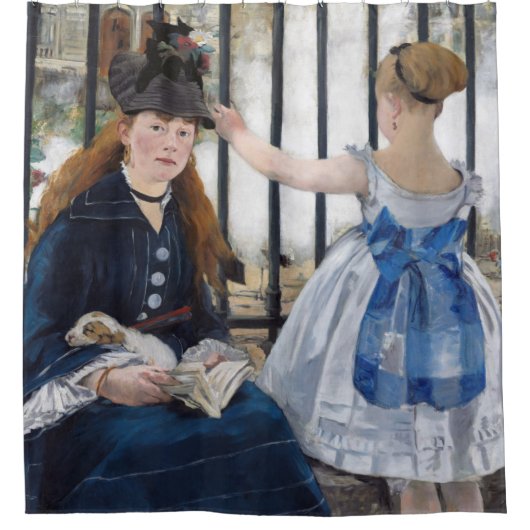 Edouard Manet - Die Eisenbahn Duschvorhang (Vorderseite)