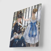 Edouard Manet - Die Eisenbahn Quadratische Wanduhr (Winkel)