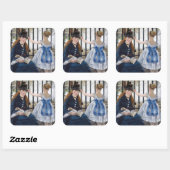 Edouard Manet - Die Eisenbahn Quadratischer Aufkleber (Blatt)