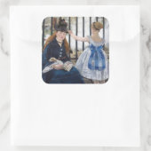 Edouard Manet - Die Eisenbahn Quadratischer Aufkleber (Tasche)