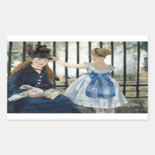 Edouard Manet - Die Eisenbahn Rechteckiger Aufkleber