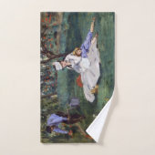 Edouard Manet - Die Familie Monet im Garten Badhandtuch Set (Handtuch)