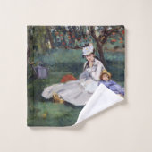 Edouard Manet - Die Familie Monet im Garten Badhandtuch Set (Waschlappen)