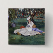Edouard Manet - Die Familie Monet im Garten Button (Vorderseite)