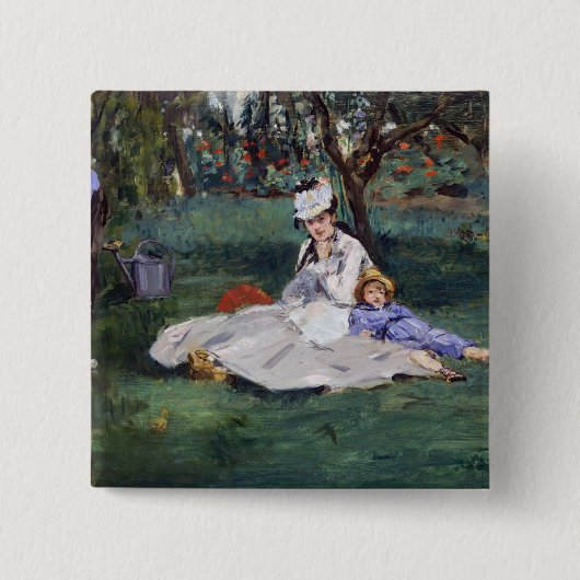 Edouard Manet - Die Familie Monet im Garten Button (Vorderseite)