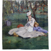 Edouard Manet - Die Familie Monet im Garten Duschvorhang (Vorderseite)
